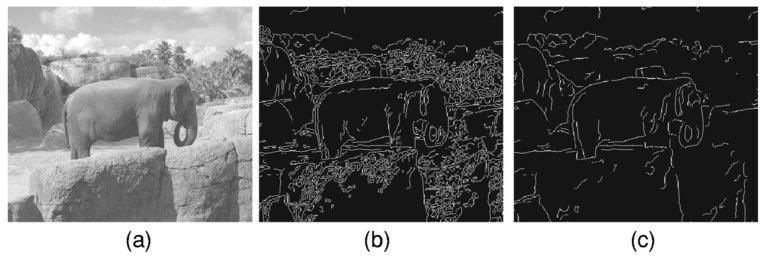 Gradient-threshold edge detection based on the human visual system