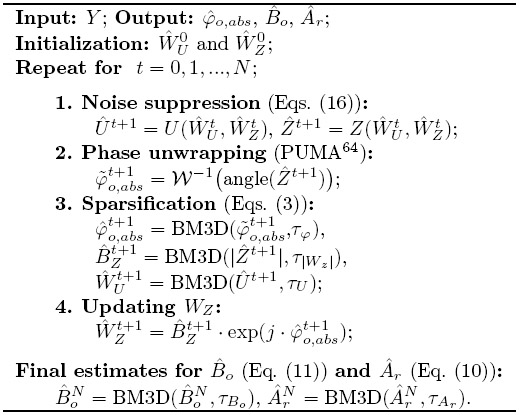 Sparse Approximations Of Phase And Amplitude For Wave Field Reconstruction From Noisy Data